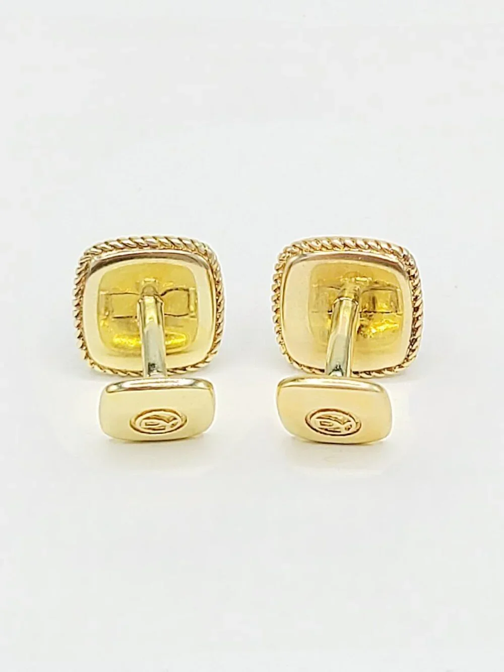David Yurman Exotic Stone Cufflinks in Black Onyx in 18K Yellow Gold - RARE